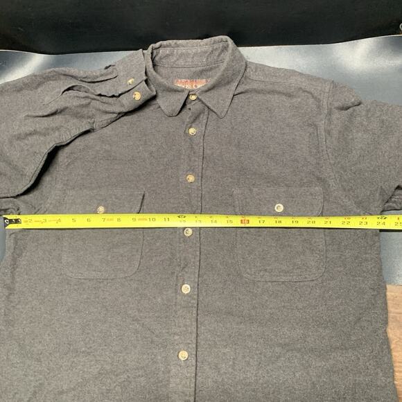 Moose Creek 100% Cotton Heavy Flannel Gray Button Up Long Sleeve Shirt Large. AA - Picture 5 of 7